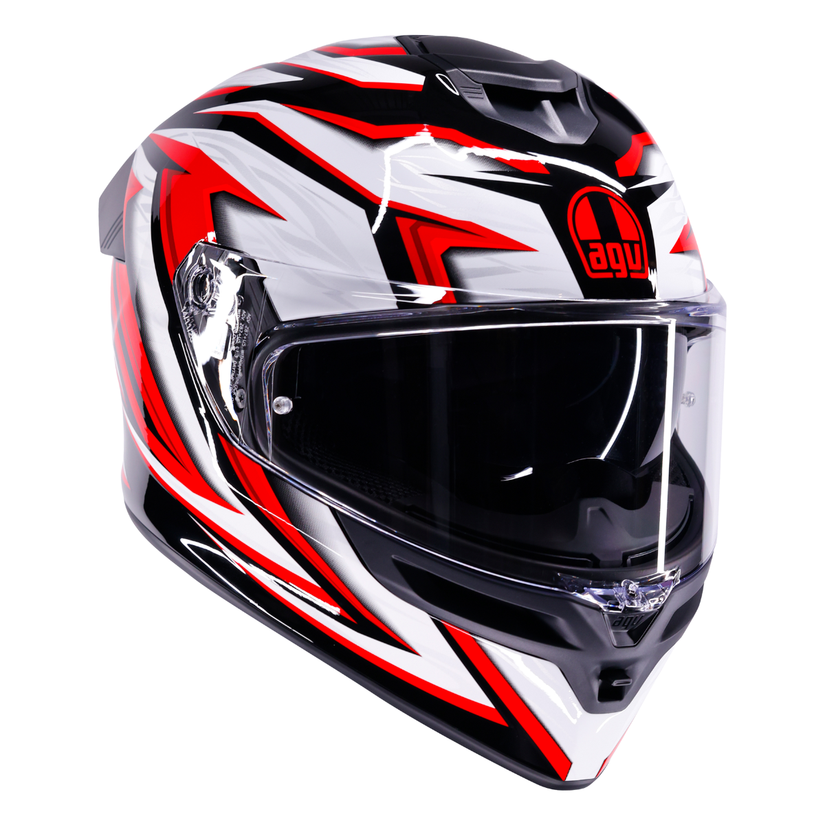 AGV K5 E22.06 Zenithar Black White Red Full Face Motorcycle Helmet XL - Image 2