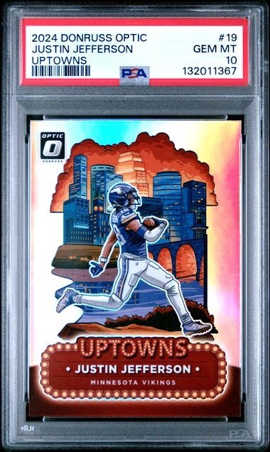 2024 Donruss Optic Justin Jefferson Uptowns Minnesota Vikings 19 PSA 10