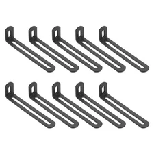 10 Pcs Slotted l Bracket, 4.7"x1.2"x0.7" Adjustable Corner Bracket, Deep Grey