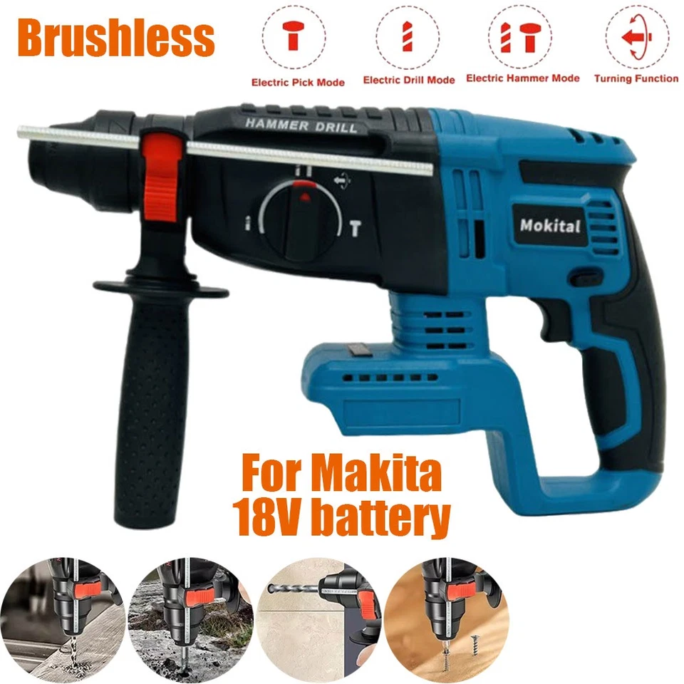 For Makita LXT BL18 18V Battery Cordless Brushless Hammer SDS Rotary Drill Tool