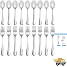 Mirror Polished 24-Pc Forks and Spoons Set - Durable & Elegant Dining Solution