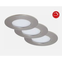 Briloner LED Einbauleuchten 3Er Set Nickel Matt 5W 450Lm 4000K IP44 3-Stufen Dim