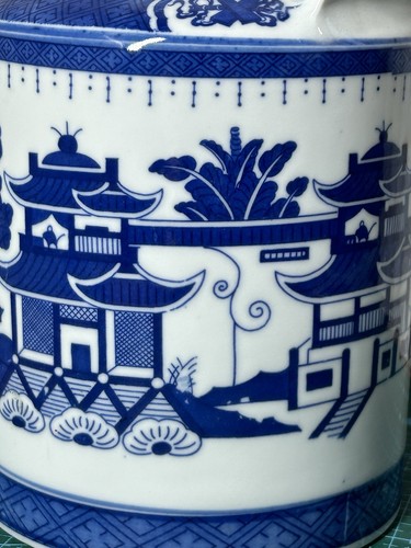 Vintage chinesische Jingdezhen Zhi blau & weiß Deckel Porzellan Teekanne - Bild 13 von 15