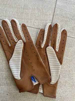 St Michael M&S Leather And Fabric Gloves Vintage M