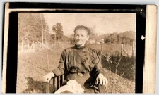 1910s RPPC Elderly Woman Rural Life Photo Postcard Album Scrapbook Ephemera