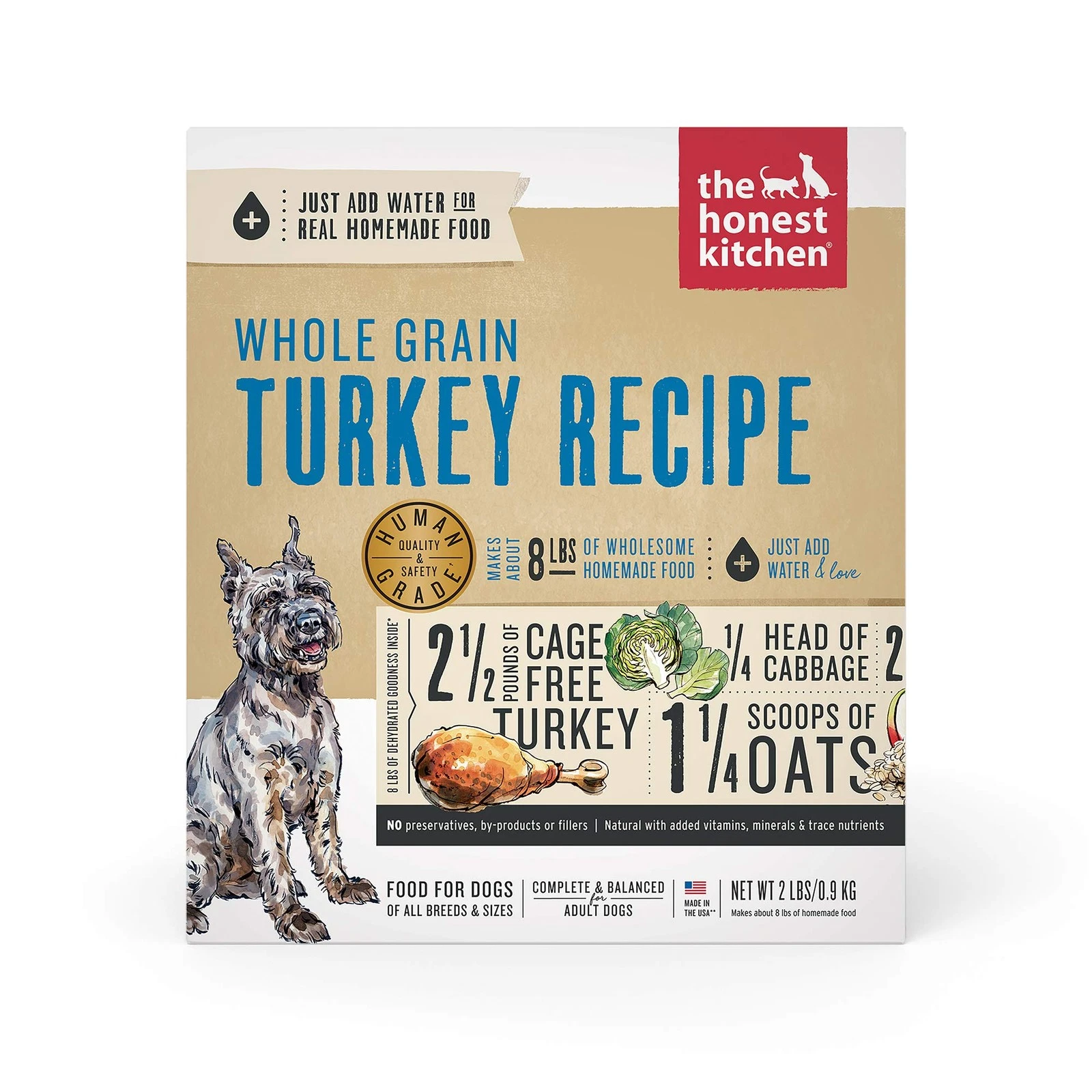 The Honest Kitchen Dehydrated Human Grade Dog Food 2Lbs Cage Free Turkey
