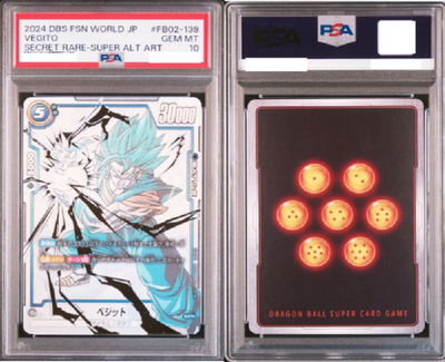 PSA 10 Vegito FB02-139 SCR Dragon Ball Fusion World Blazing Aura