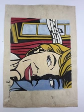 Roy Lichtenstein COA Art Painting Original Drawing Vintage Paper Signed