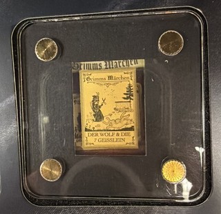999 Gold 1/500 Unze Barren Grimms Märchen Der Wolf & Sieben Geislein Anlage