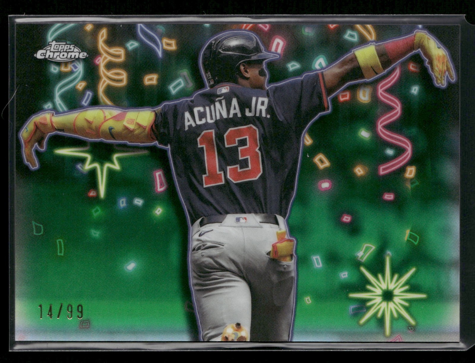 2025 Topps Chrome Update RONALD ACUNA JR. #CT-11 Celebracion Green 14/99