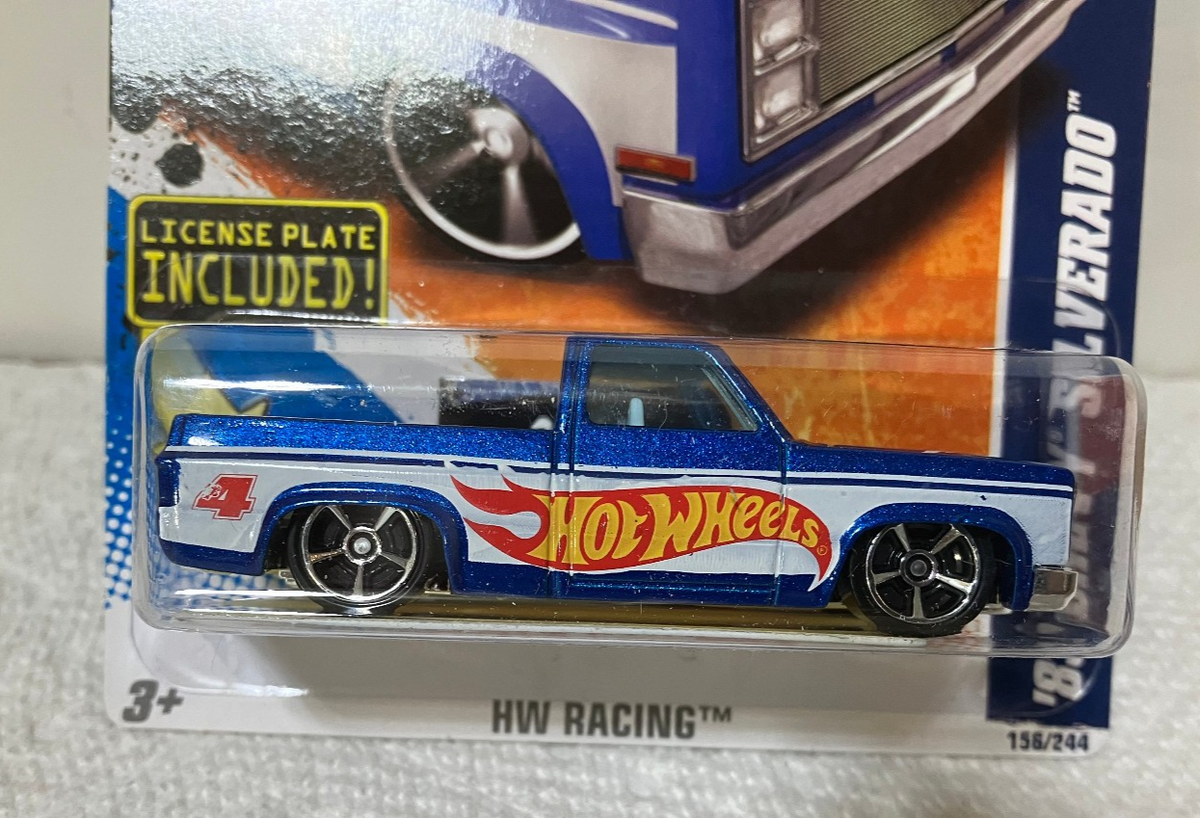 Hot Wheels '83 Chevy Silverado w/ License Plate TOO FAST HW Racing