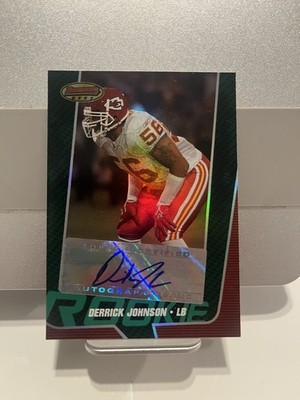 Derrick Johnson 2005 Bowman's Best RC Autograph Green /599 #162