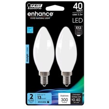 Feit Enhance B10 E12 Candelabra Filament LED Bulb Daylight 40 Watt Equivalence