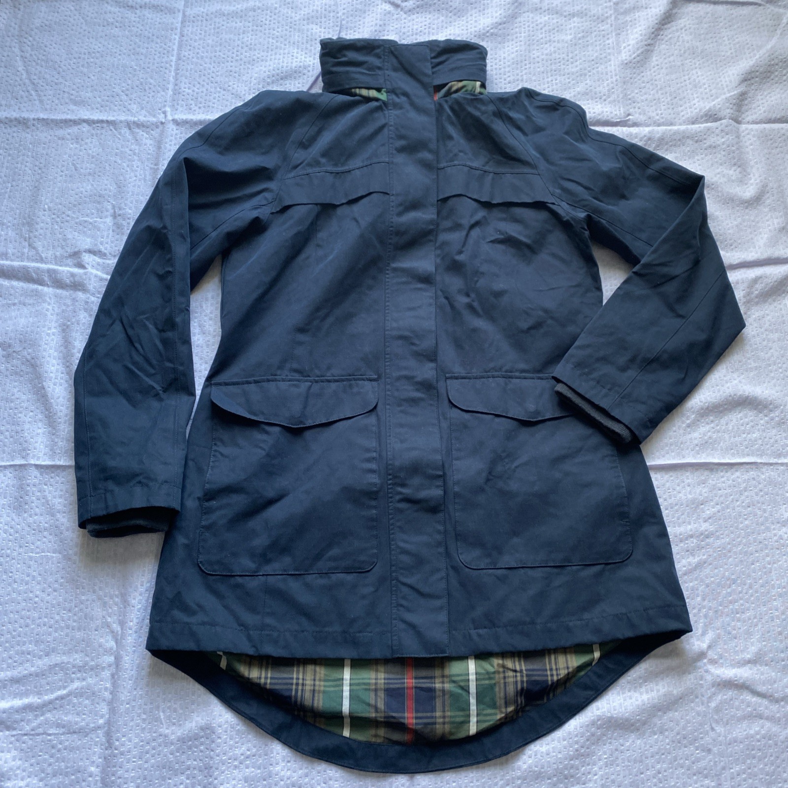 Pendleton Lined Hidden Hood Rain Coat Tartan Clas… - image 1
