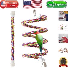 Flexible Bungee Rope Swing Toys for Birds - Soft Cotton, Adjustable Length