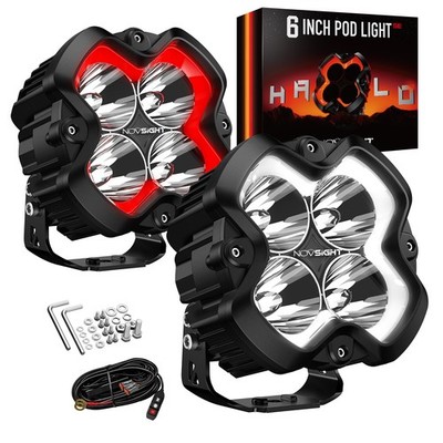 NOVSIGHT 6'' inch LED Pod Work Lights Spot Beam Off Road for Truck Jeep Ford ATV