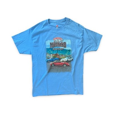 Rocky Mountain Ford Mustang Roundup 2018 30th Anniversary Blue T Shirt Men Large