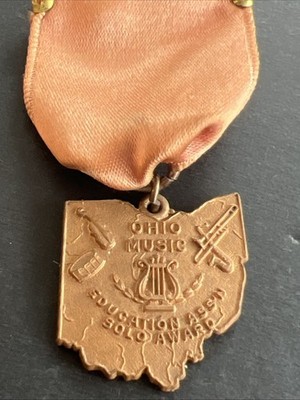 Rare Vintage OMEA Ohio Music Education Association SOLO AWARD Medal Ribbon