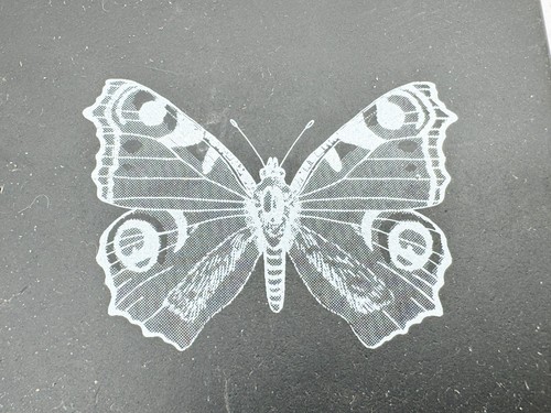 WELSH SLATE COASTER PLAQUE BUTTERFLY DESIGN HANDMADE BACCHANTE CRAFTS WALES - Picture 2 of 6