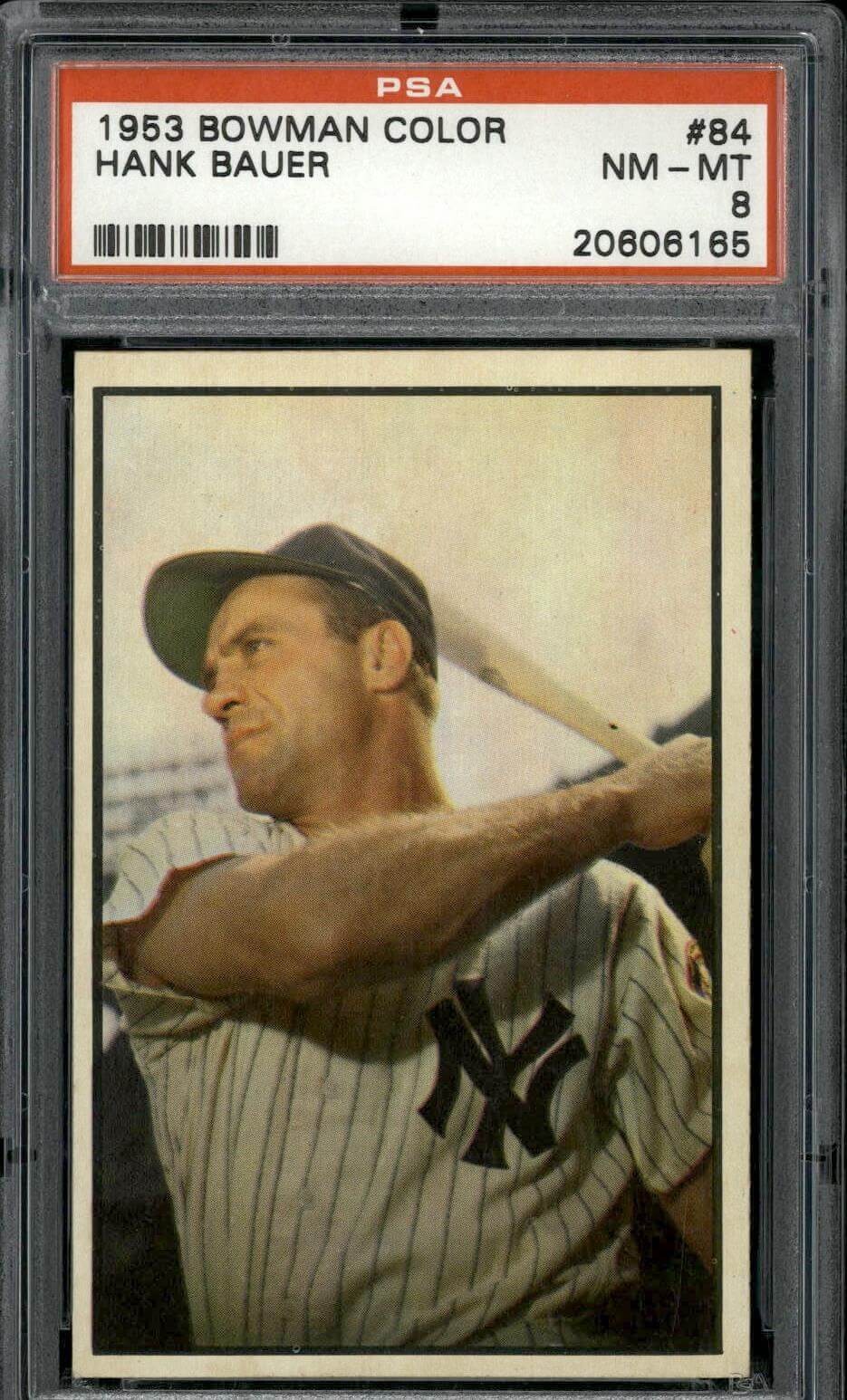 1953 Bowman Color #84 Hank Bauer - PSA 8