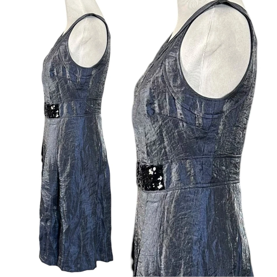 Vera Wang Lavender Label Iridescent Sequined Fit & Flare Cocktail Dress Size 4 - Image 4 of 4