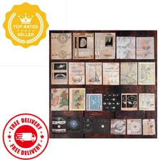 200pcs Vintage Junk Journal Scrapbook Supplies Celestial Paper Stickers Kit
