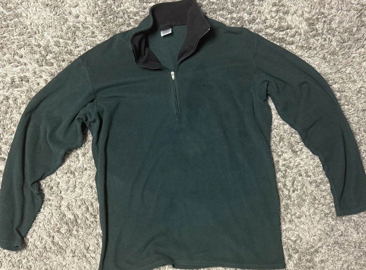 Vintage 90s Patagonia Capilene Green Fleece Half Zip Pullover Made In USA Sz L