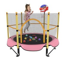 5FT Trampoline for Kids Toddler Indoor Trampoline with Safety Enclosure Net, ...