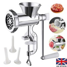 Heavy Duty Manual Meat Grinder Kitchen Meat Sausage Maker w/ Steel Table Clamp