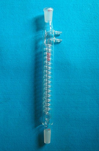 300mm,24/40,Glass Spiral Reflux Condenser,New Advance Chemistry Lab Glassware - Picture 3 of 5