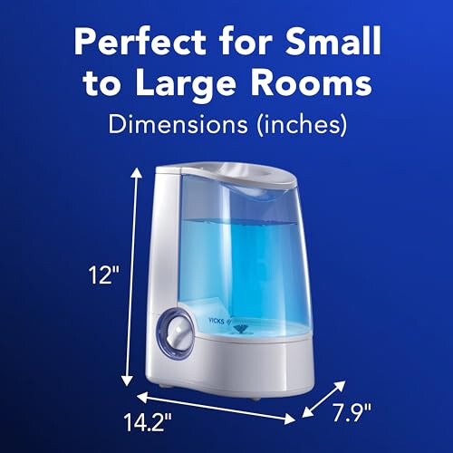Warm Mist Humidifier Small to Large Room Vaporizer for Baby, Kids and Adults - Picture 4 of 8