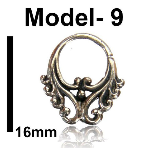 Anillo de tabique tribal indio adornado de latón barra cautiva nariz perforación 16G - Imagen 13 de 24