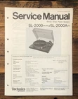 Technics SL-2000 SL-2000A Record Player / Turntable  Service Manual *Original*