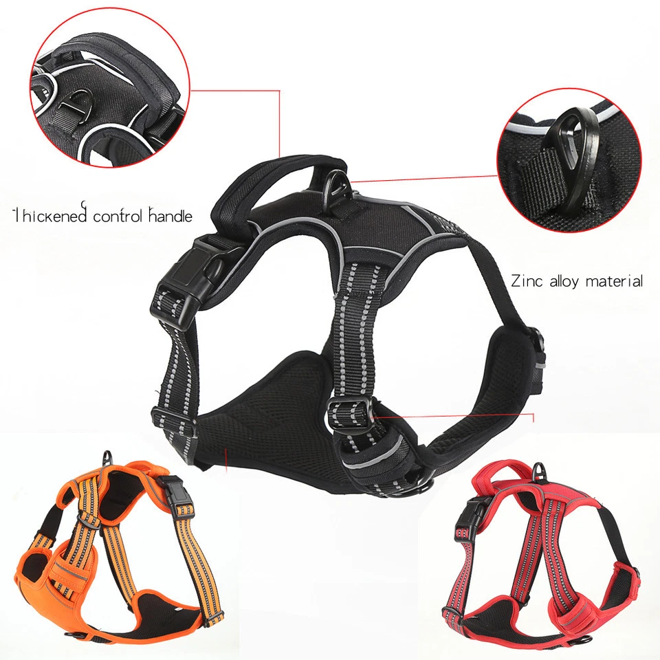 Adjustable Dog Harness Vest Reflective Leash for Medium Large Dogs - Image 3 of 4
