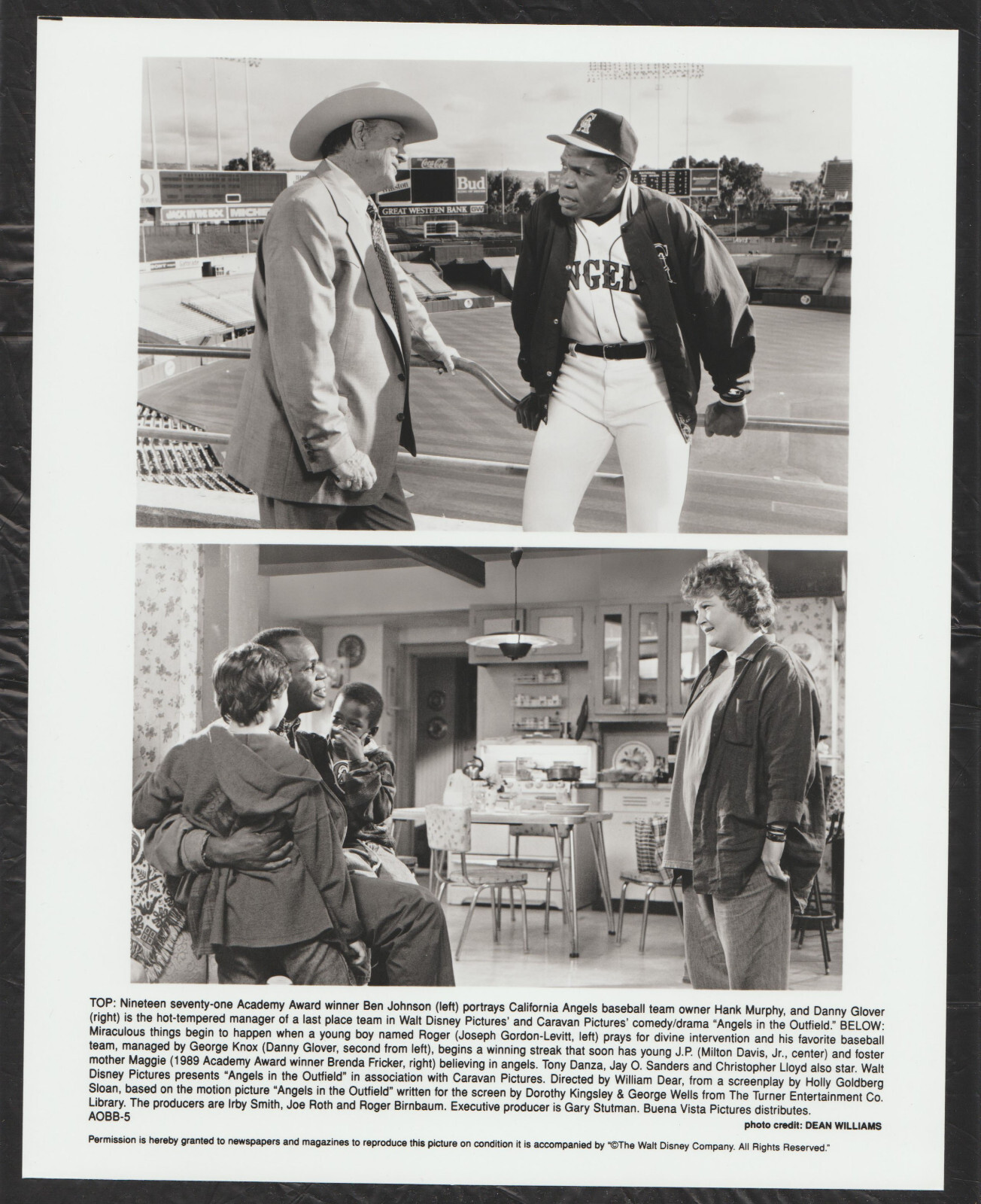 Angels In The Outfield BEN JOHNSON DANNY GLOVER MILTON DAVIS JR BRENDA