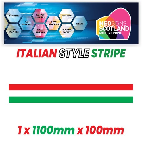 IT1.1 Italian Racing Motorhaubenstreifen 1,1m (1100mm) lang laminiert versch. Breiten - Bild 11 von 18