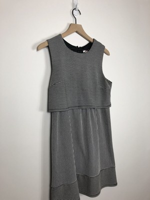 black and white striped one piece dress