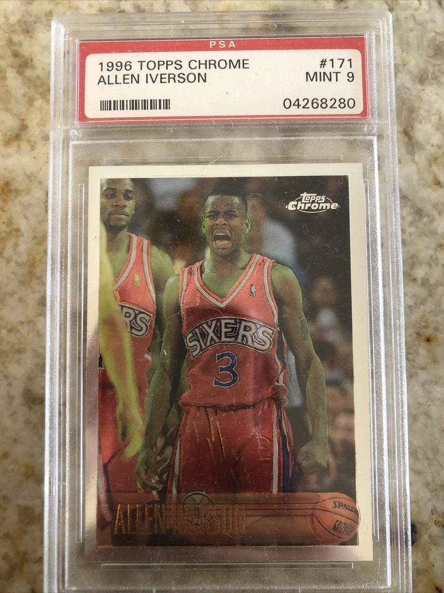 1996 -7 Tops Chrome Allen Iverson Number 171 Psa Nine Mint Rare | eBay