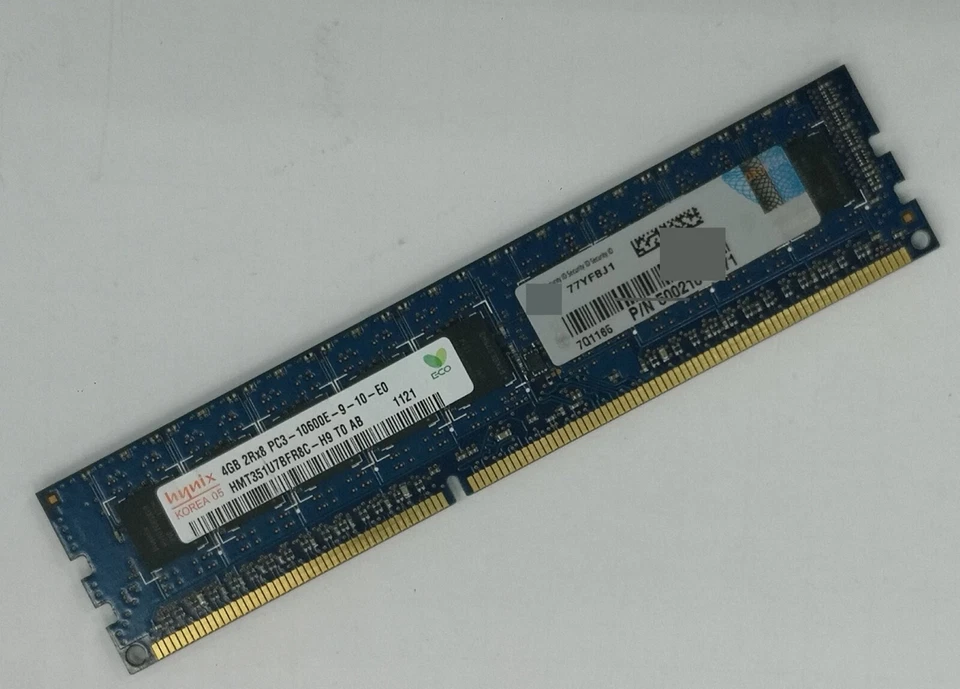 Hynix hyundai 4GB DDR3 1333MHz ECC  UDIMM  RAM 2Rx8 PC3-10600E 1.5v 240pin - Image 2 of 4