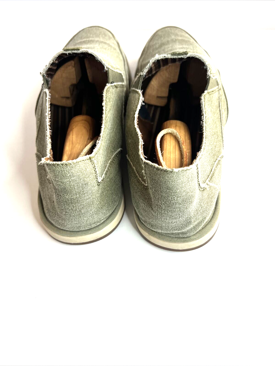Rockport Austyn Olive Green Canvas Loafers Slip On Shoes Men  display picture 3
