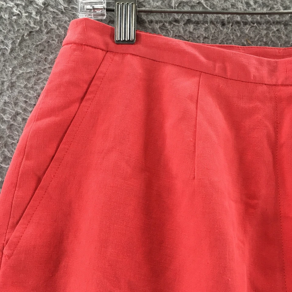 Laura Ashley Ankle Pants Womens 10 (actual 30x28) Coral High Rise Flat Front NEW Foto 4 de 4