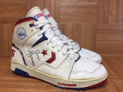 Vintage🔥 Converse Julius Irving Era 76ers Autographed Basketball Shoes 1980's 9 - Picture 1 of 12