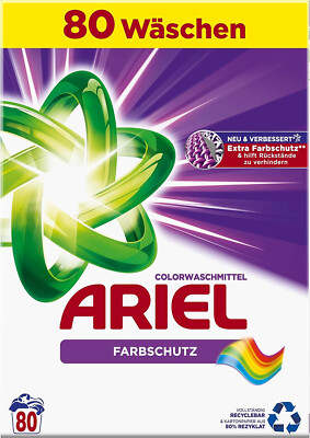 Ariel Color Waschmittel Pulver, Waschpulver mit Farbschutz 80 Wäschen