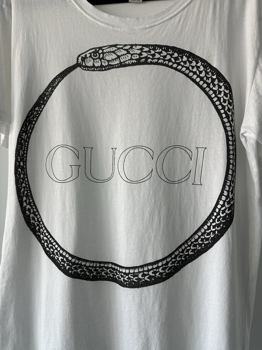 GUCCIスネークTシャツ GUCCI】【ヴィンテージ加工】【スネークスペースプリントTシャツ