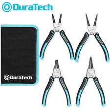 DuraTech 4PC Snap Ring Pliers Set 7" Heavy Duty Internal External Circlip Pliers