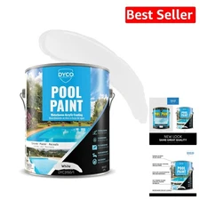Dyco Acrylic Pool Paint - Effective Crack Sealing, 250 sqft Coverage, 1 Gallon