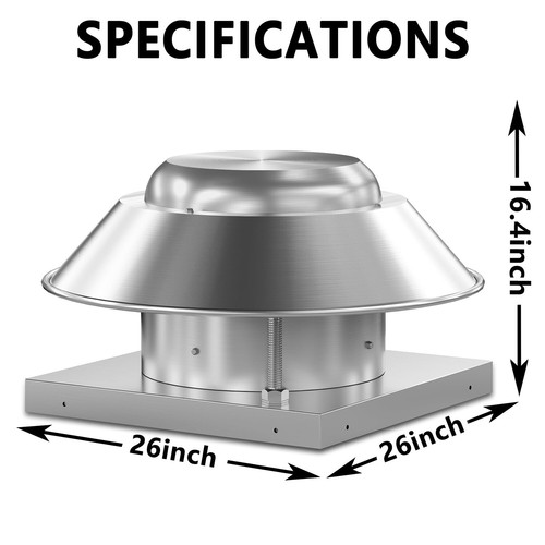 Restaurant Kitchen Axial Roof Exhaust Fan Downblast Fan Supply Fan 110V-115V - Picture 22 of 27