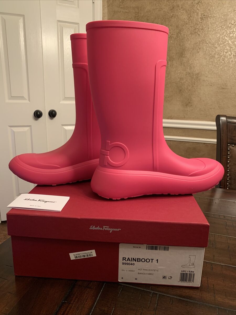 SALVATORE FERRAGAMO Gancini Logo Rain Boots, NWT Retail$630 SALVATORE FERRAGAMO Gancini Logo Rain Boots, NWT Retail$630