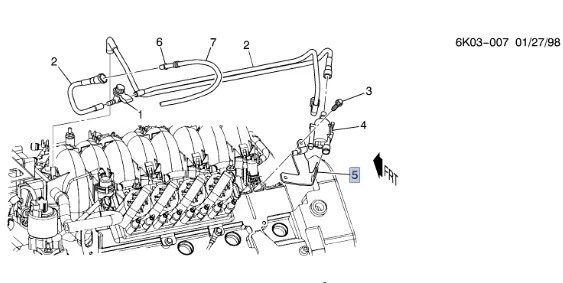 Soporte de válvula de purga 98-99 OEM GM 12557162 Cadillac Deville Seville Eldorado Foto 2 de 2