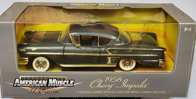 ERTL 1/18 - 1958 CHEVY IMPALA, New (Granite Gray - 32289)